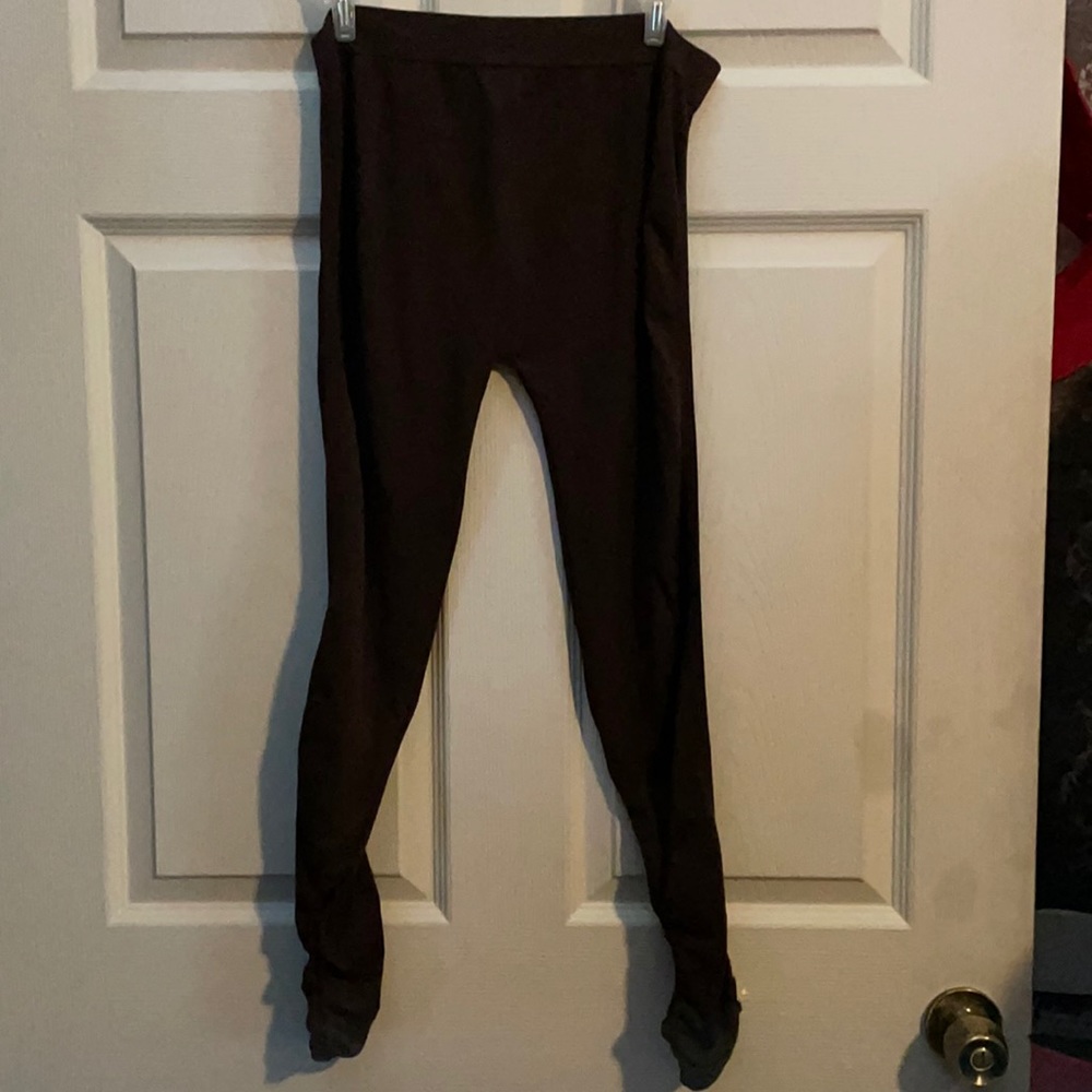 EUC Soho Lady Brown Tights with Bejeweled Ankles, Plus Size 28” inseam